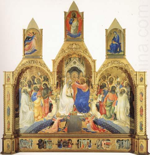 The Coronation of the Virgin with Saints and Angels The Annunciation and The Blessing Redeemer, Lorenzo Monaco